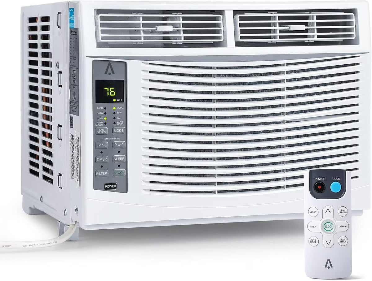 GAOMON Smart 6000 BTU Window Air Conditioner - WiFi - Enabled AC with Remote & App Control, Timer, Sleep Mode, Easy Install Kit, Cools Rooms up to