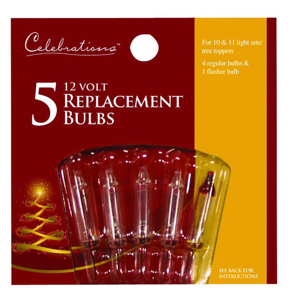 Celebrations 1145-2-71 Clear, Mini Replacement Bulbs, 12V
