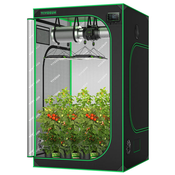 VIVOSUN 48"x48"x80" Mylar Hydroponic Grow Tent with Observation Window and Floor
