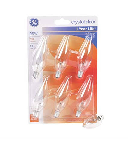 GE 40W 6pk Deco Small Base Light Bulb Clear