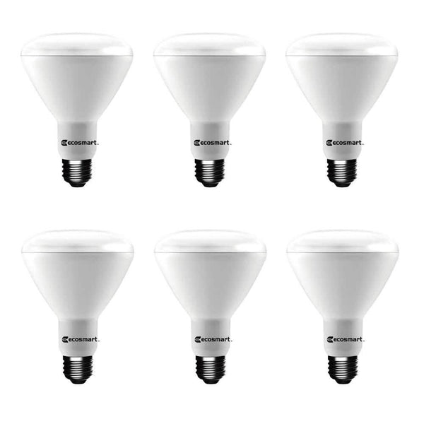 Ecosmart 65W Equivalent Daylight BR30 Dimmable LED Light Bulb (6-pack)