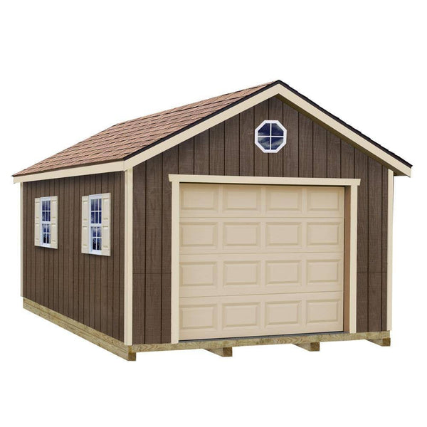 Best Barns 12-ft x 16-ft Wood Single Car Garage Building in Clear | SIERRA1216