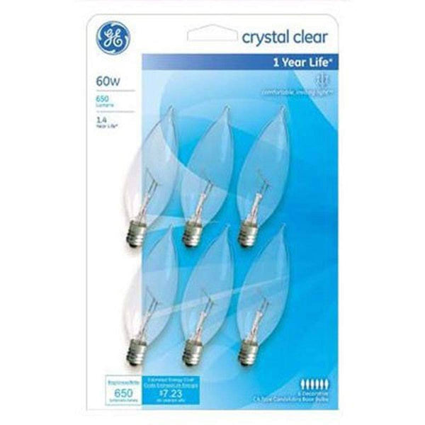 GE 6pk 60W Candle Bulb 75226